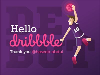 Hello Dribbble !! This is my Debut ! character debut dribbble flat design hello ilustration vector