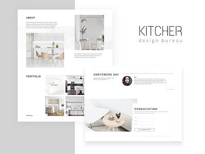 KITCHER Landing Page building clean concept e commerce e shop homepage landing logo minimal ui ux web website
