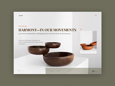 Harmony clean concept design e commerce e shop grey grid homepage landing logo minimal ui ux web website