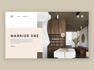 Warrior One clean concept design e commerce e shop grey grid homepage interior interior design landing logo minimal typography ui ux web website whitespace