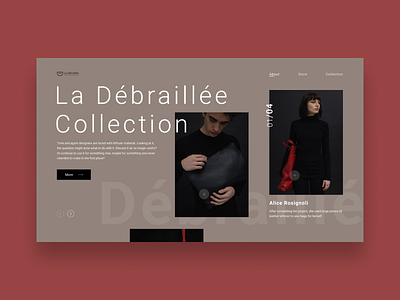 La Débraillée clean concept design e commerce grey grid homepage icon landing logo minimal product typography ui ux web website