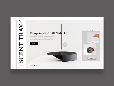 Scent Tray building clean concept design e commerce grey grid homepage illustration interior interior design landing logo minimal typography ui ux web website whitespace