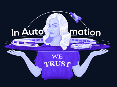 In Automation we trust art cartoon design flat illustration illustrator vector