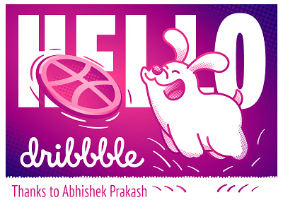 Hello Dribble art debut design hello illustration