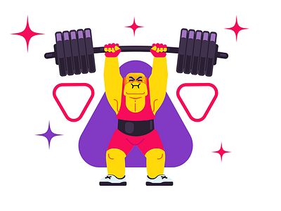 illustration for a fitness club art design flat icon illustration illustrator logo