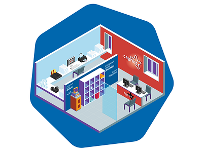 office in isometry design flat illustration illustrator isometric