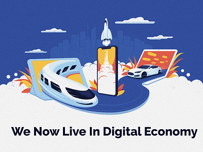 Digital Economy art design flat illustration illustrator