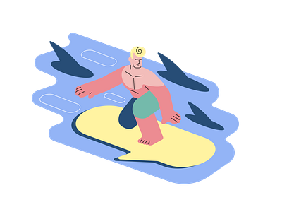 surfing art design flat illustration illustrator