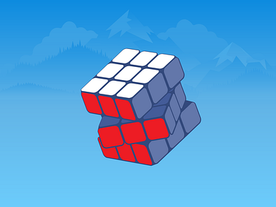 Rubik's cube art cartoon design flat illustration illustrator vector