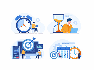 Time management vector illustration