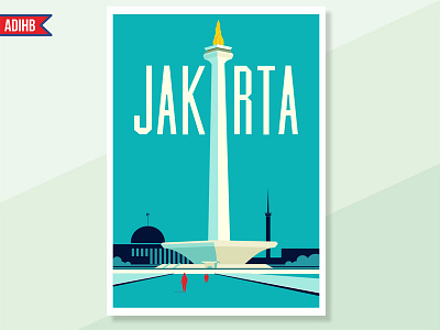 Monas Jakarta Poster content decoration design graphic illustrator logo poster traveler vector wall