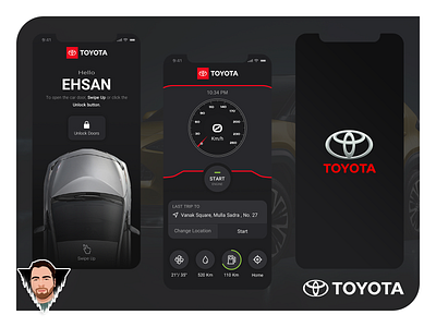 Toyota Application app application branding car design logo toyoya trends uxdesigner uidesign ui