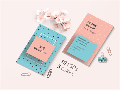 Stylish Events Business Card Templates brand identity business card colorful events stylish wedding