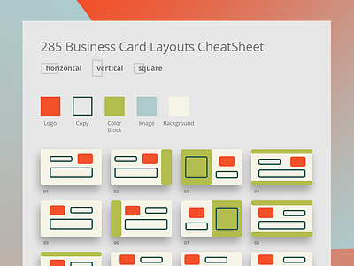 285 Business Card Layouts CheatSheet business card cheatsheet creative ideas inspiration layouts