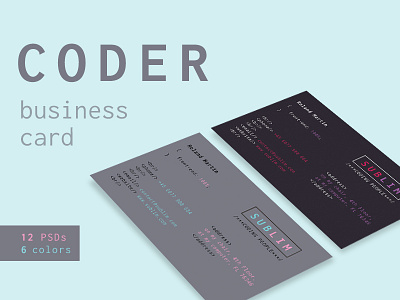 Coder / Developer Business Cards