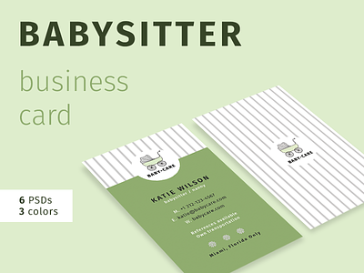 Babysitter Business Card brand identity business business card business card template creative design business cards graphic design material brand personal business cards personal card template