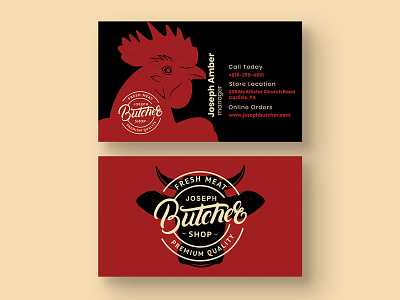 Butcher Shop Business Card brand identity business business card business card template creative design business cards graphic design material brand personal business cards personal card template