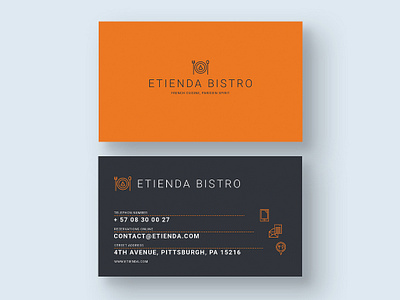 French Gourmet Bistro- Business Card brand identity business business card business card template creative design business cards graphic design material brand personal business cards personal card template