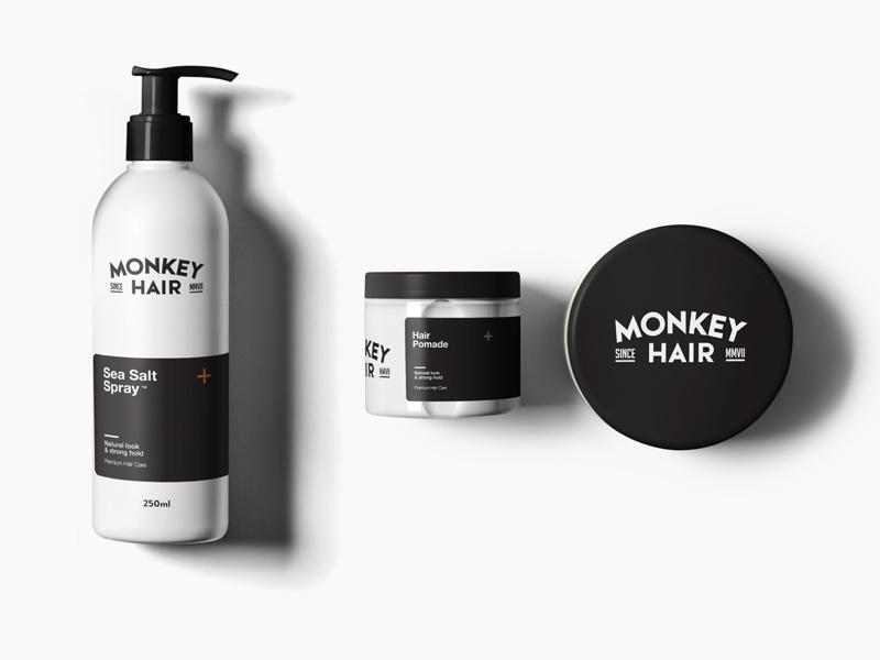 Monkey Hair Type Logo Product Packaging Design By Nathan