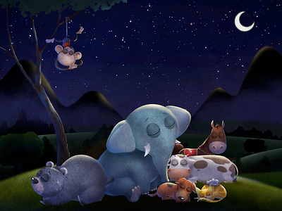 Good night and sweet dreams animation app character design childrens book illustration storytelling