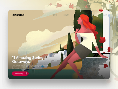 The Gaggler Featured Story Spotlight - Travel editorial illustration hero image illustration website