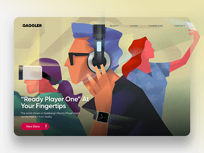The Gaggler Featured Story Spotlight - Virtual Reality editorial illustration hero image illustration website