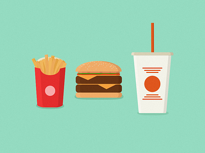 Junk food burger fastfood food fries fun icons illustration milkshake weekend