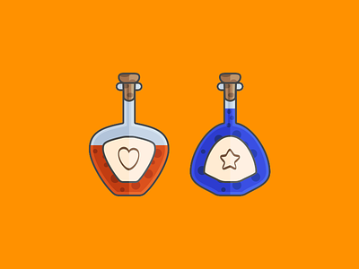 Health and Mana Potions health icon illustration mana potions rpg