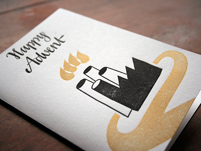Advent Card, Version 2 card christmas holiday letterpress