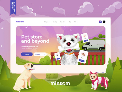 Online store for pets adobe xd animals bairamov.studio design eccomerce food illustration online store pets ui ux web web design web development web site