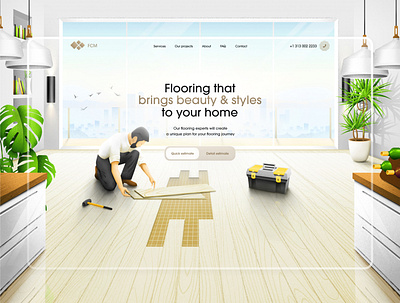 Flooring install services bairamov.studio flooring illustration interaction interior trends ui web web design wood