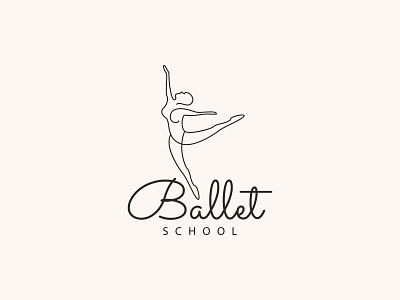 Ballet school logo academy art ballet body branding dance dancer design gymnast illustration jump line logo monoline outline people school vector woman women