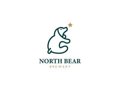 North bear brewery logo animal bear beer branding brewery design illustration line logo monoline north outline polar premium simple star wildlife