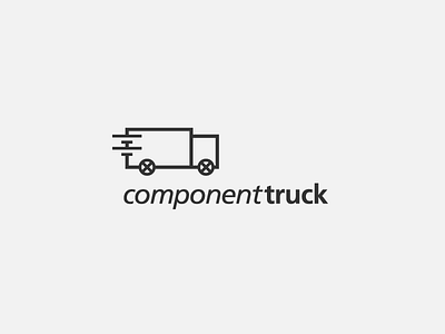 Component Truck battery circuit deliver electricity fast icon light line logo minimal symbol