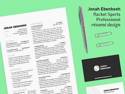 Jonah Ebenhoeh - Résumé Design copywriting graphic design print design resume design