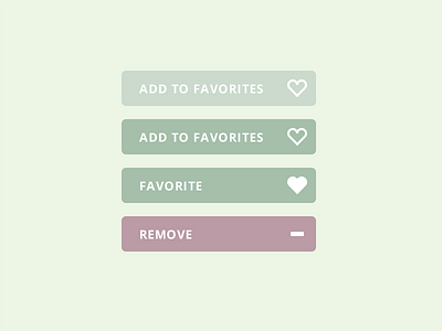 Favorites button button favorites green heart ui ux