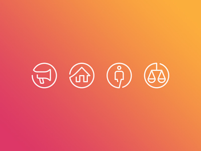Icons for Leto Bank #1 circle icons orange red