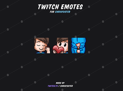 Emotes for ChrisFoster character chibi chrisfoster2d emotes illustrator twitch twitchemotes vector