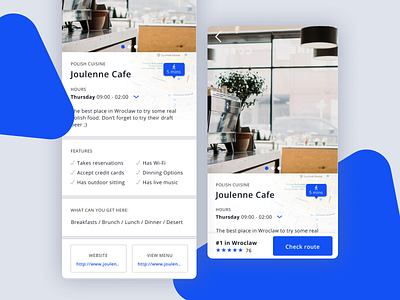Cafe Full Page app cafe design divante mobile product page rate restaraunt route ui ux design