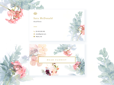 Businesscard for Head Florist branding business cards cards design divante illustration typography uidesign