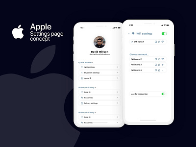 Apple settings page