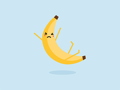 Banana banana cartoon character fall sad