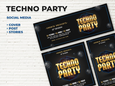Techno Party Social Media Template party