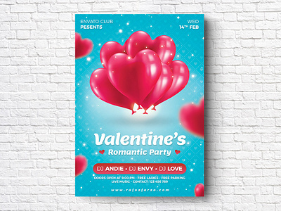 Valentine Party Flyer event flyer holiday holiday flyer love love flyer love poster poster print template valentine valentine event valentine festival valentine flyer valentine party valentine poster valentines valentinr holiday winter