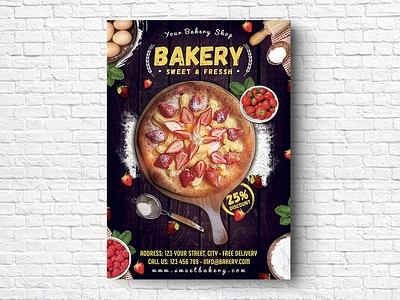 Bakery Flyer bake bakery bakery flyer cafe cake cake house coffee cupcake dessert discount drink flyer fruit ice cream market post poster product products promo