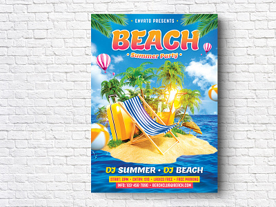 Beach Summer Flyer bar beach flyer beach party bikini club event flyer holiday hot summer music nightclub ocean party poster sea summer summer beach flyer summer beach party summer event summer holiday