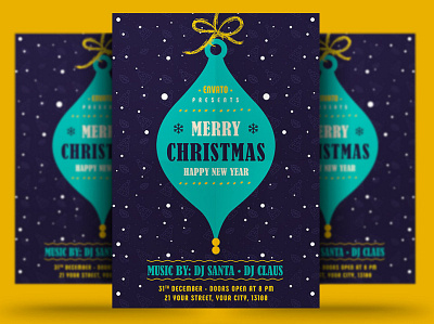 Christmas & Happy New Year Flyer celebration christmas christmas bash christmas festival christmas flyer christmas night christmas party club event festival flyer holiday invitation merry christmas new year new year flyer new year party new year poster party poster