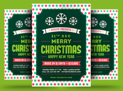 Christmas & Happy New Year Flyer bash celebration christmas christmas flyer christmas party club elegant event flyer gold holiday invitation merry christmas new year new years eve nightclub nye party party flyer poster