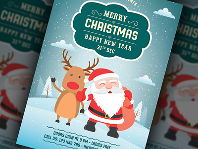 Christmas & New Year Flyer Template bash celebration christmas christmas flyer christmas party club elegant event flyer gold holiday invitation merry christmas new year new years eve nightclub nye party party flyer poster