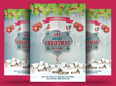 Christmas Flyer celebration christmas christmas bash christmas festival christmas flyer christmas night christmas party club event festival flyer holiday invitation merry christmas new year new year flyer new year party new year poster party poster